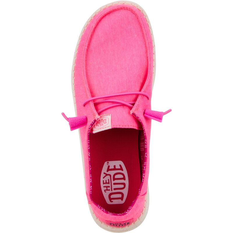 HEYDUDE Wendy Stretch Canvas Women 40902 Neon Pink