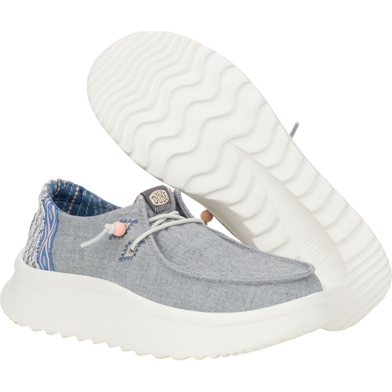 HEYDUDE Wendy Peak Chambray Woven Grey