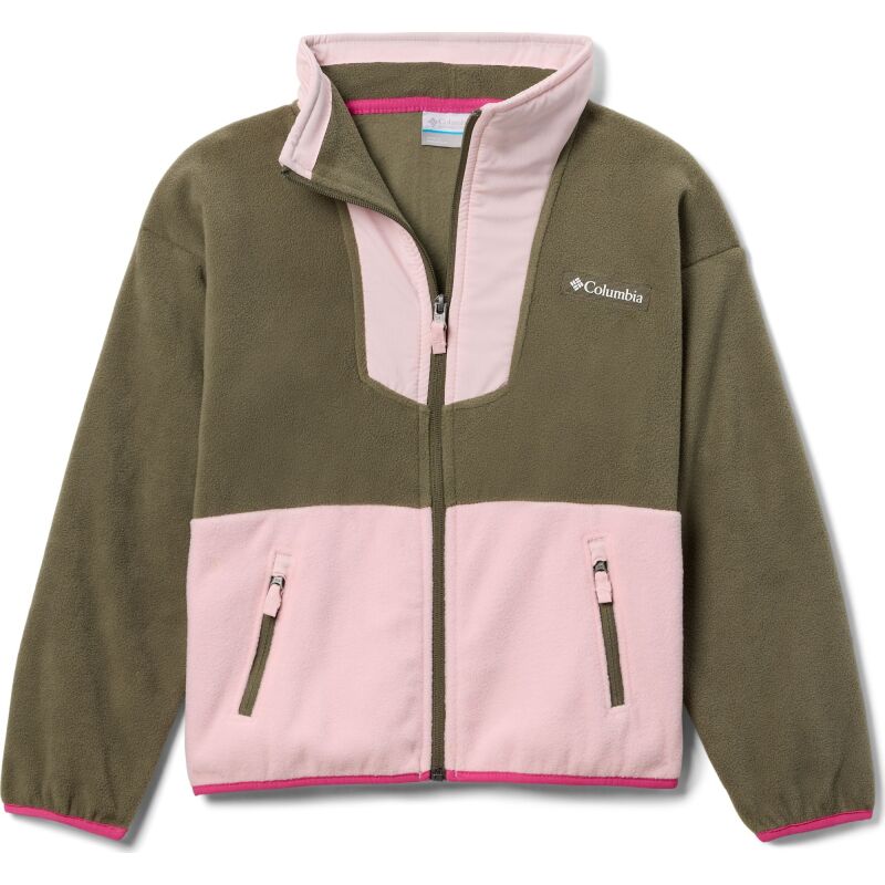 Kids' Columbia SEQUOIA GROVE FULL ZIP FLEECE Stone Green/ Satin Pink