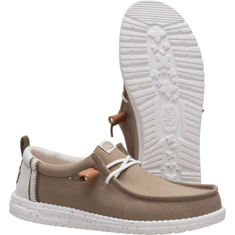 HEYDUDE Wally Summer Linen Men's Timber/Silver Birch