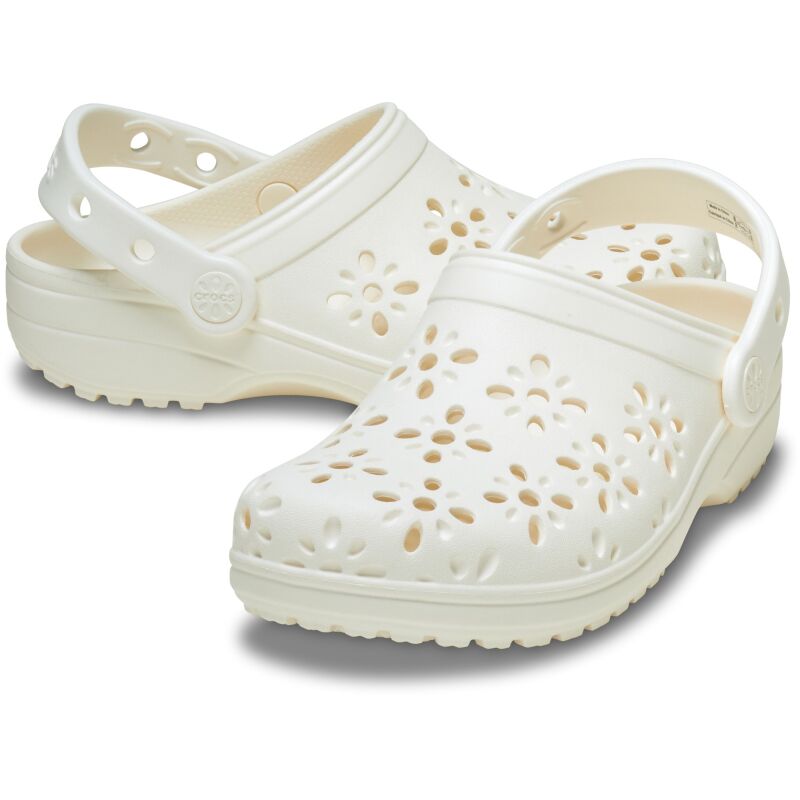 Crocs™ Classic Floral Cut Out Clog Kid's Chalk