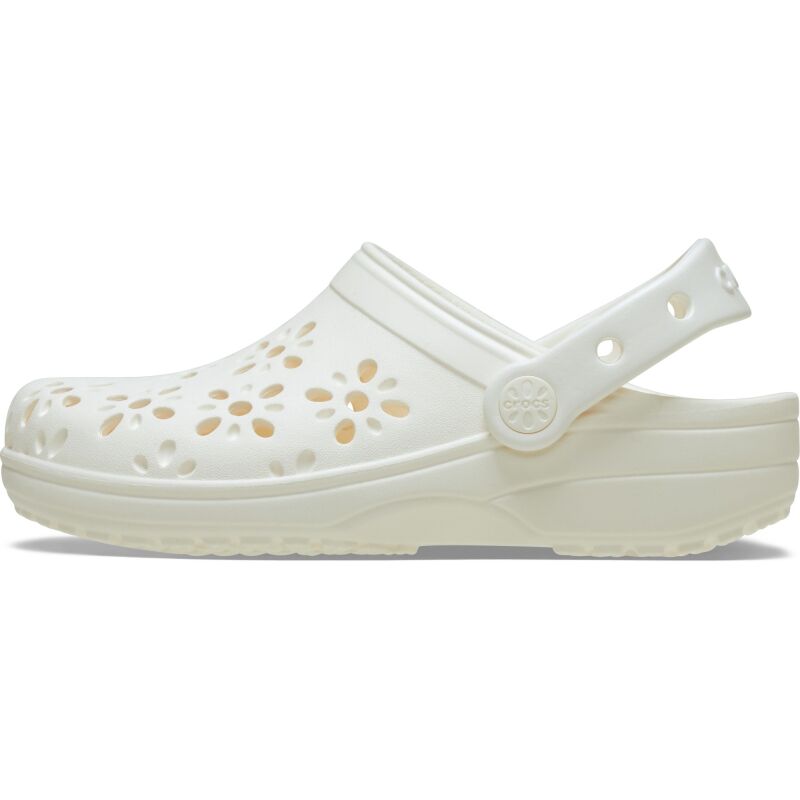 Crocs™ Classic Floral Cut Out Clog Kid's Chalk