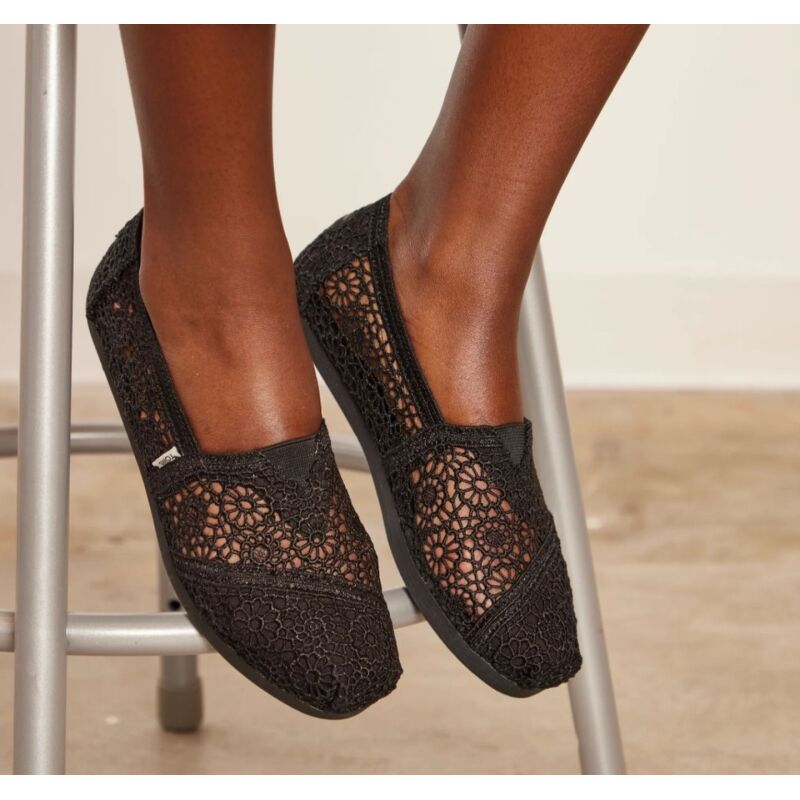 TOMS Black Moroccan Crochet 10021549 Black