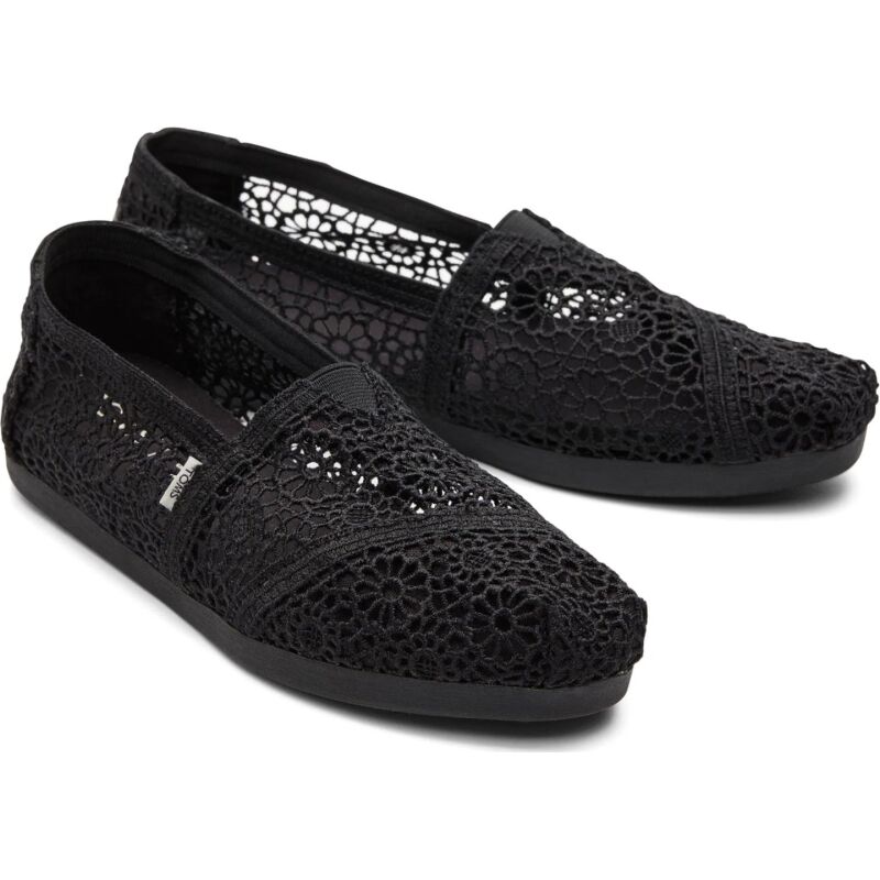 TOMS Black Moroccan Crochet 10021549 Black