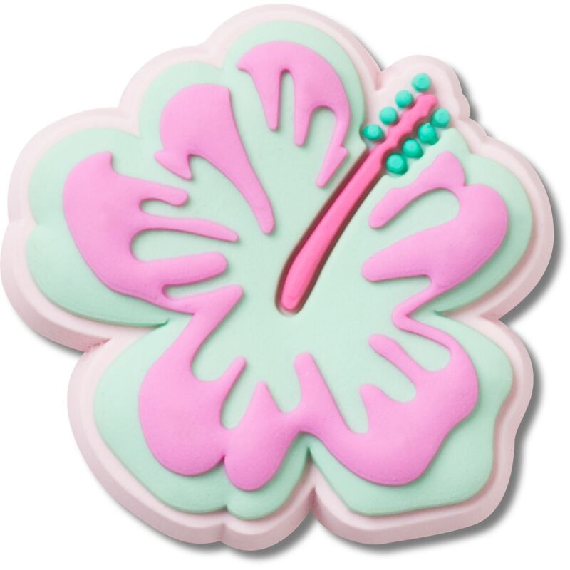 Crocs™ Jibbitz Turquoise And Pink Hibiscus 196265894789