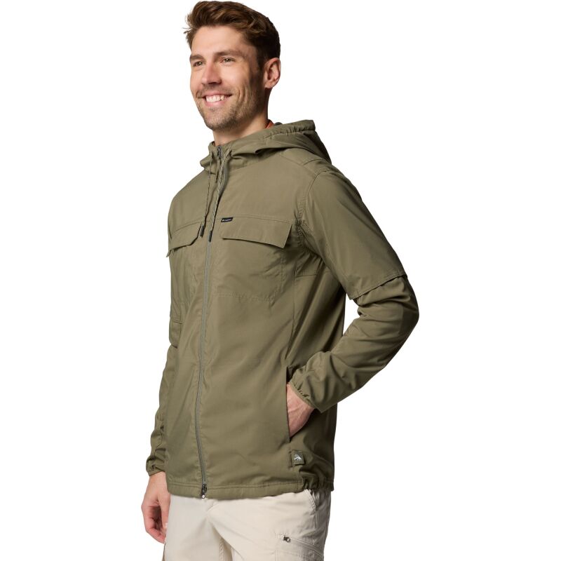 Columbia Skien Valley Hooded Long Sleeve Shirt Men's Stone Green