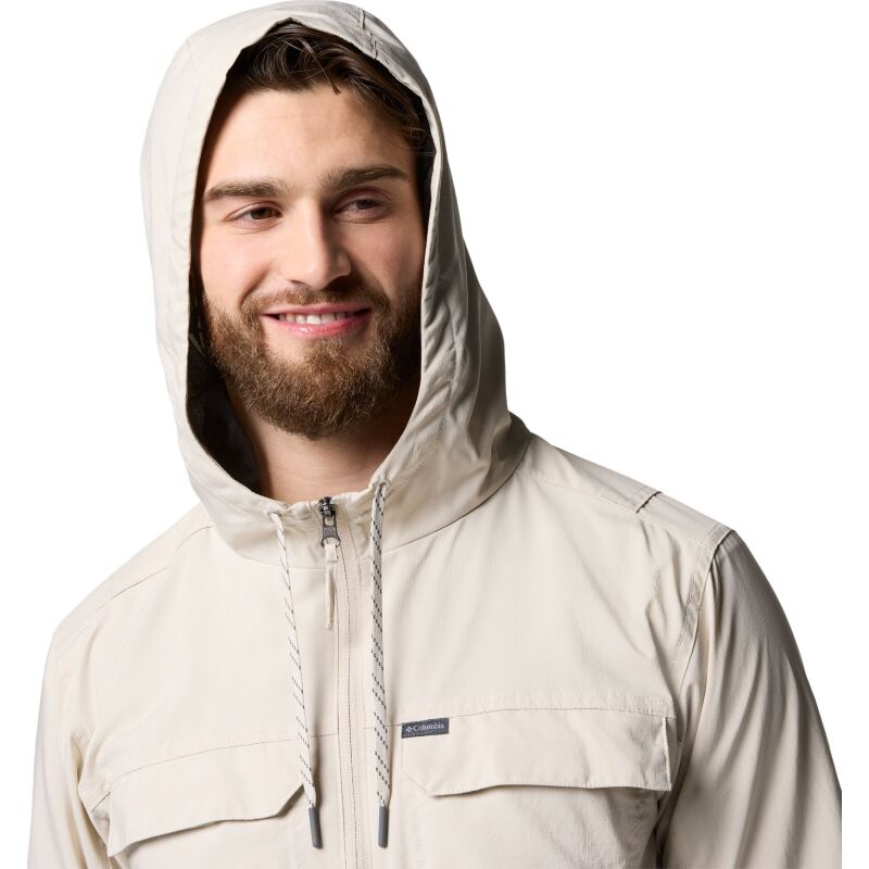 Columbia Skien Valley Hooded Ls Shirt Men's Dark Stone