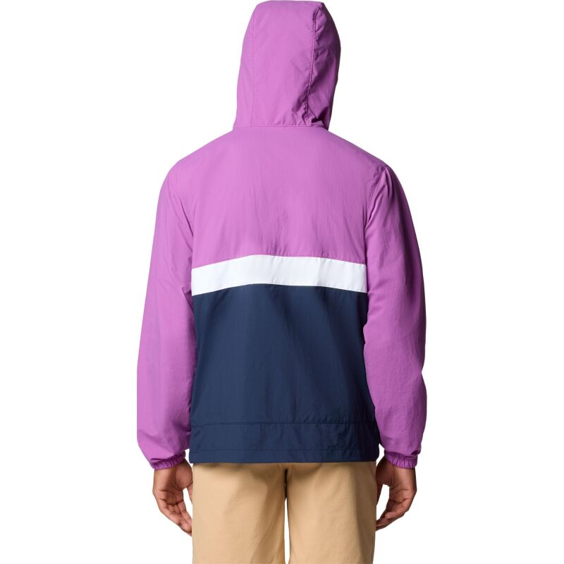 Columbia Spire Valley Hooded Windbreaker Men's Razzle/ Collegiate Navy/ White