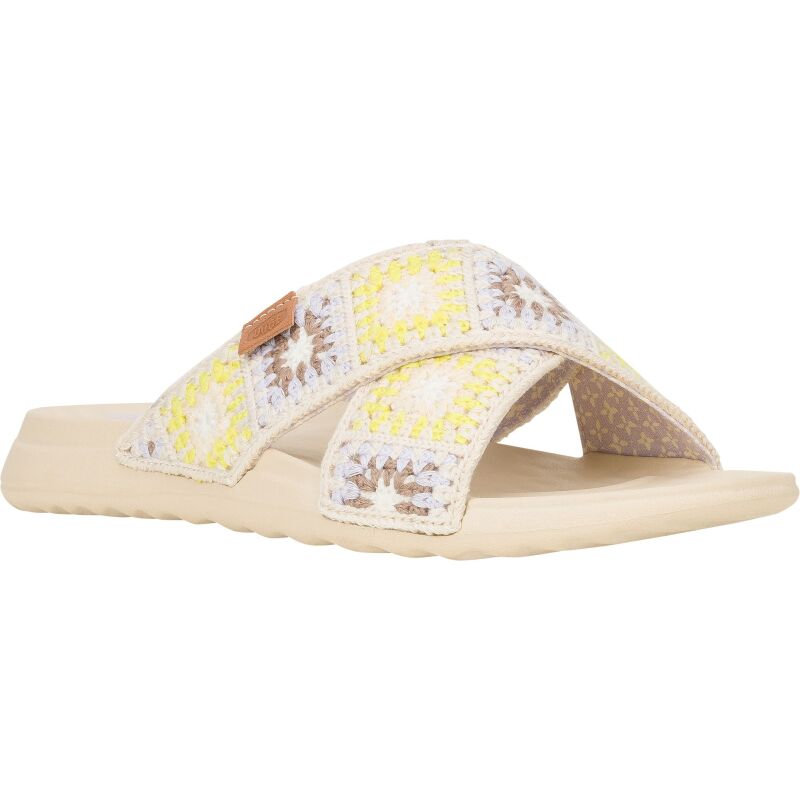 HEYDUDE Christi Slide Cottage Crochet 43205 Egret/Lavender/Multi