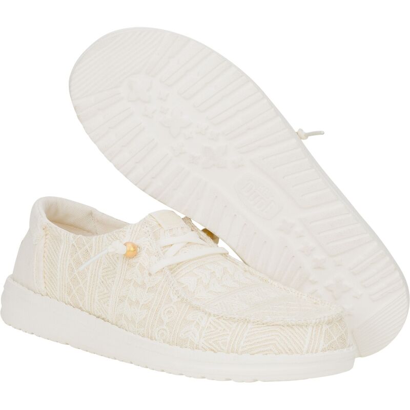 HEYDUDE Wendy Crochet Lace Women 43112 White/Gold