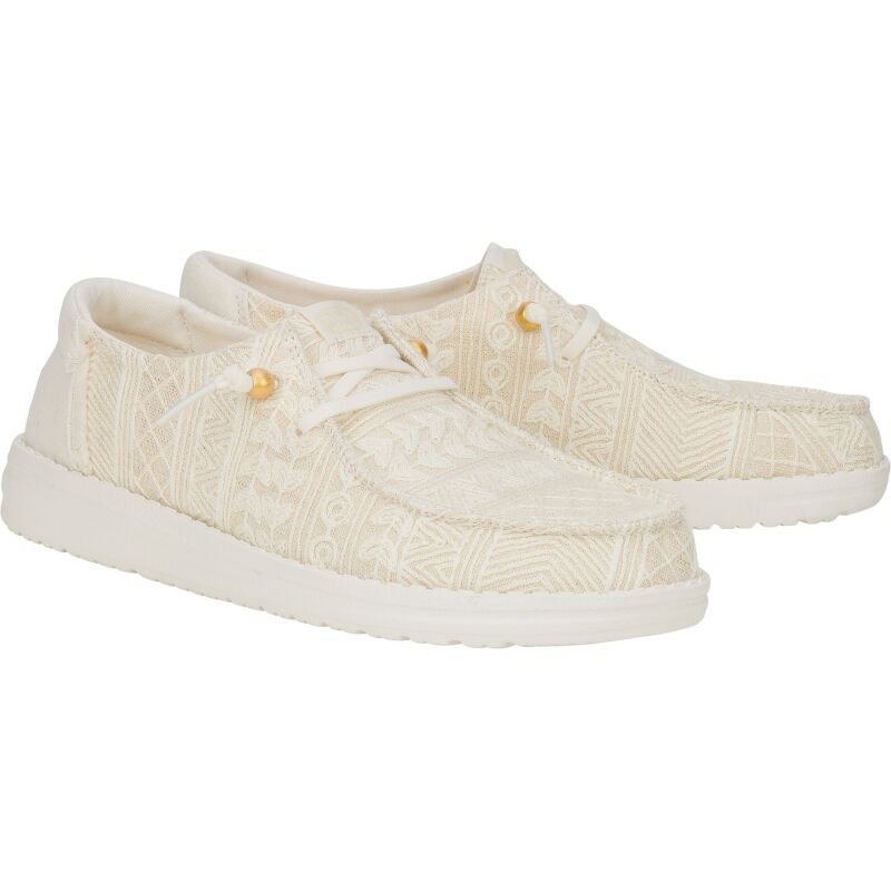 HEYDUDE Wendy Crochet Lace Women 43112 White/Gold