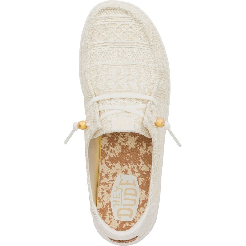 HEYDUDE Wendy Crochet Lace Women 43112 White/Gold