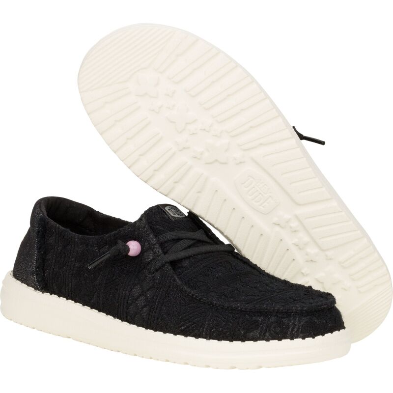 HEYDUDE Wendy Crochet Lace Women 43112 Black