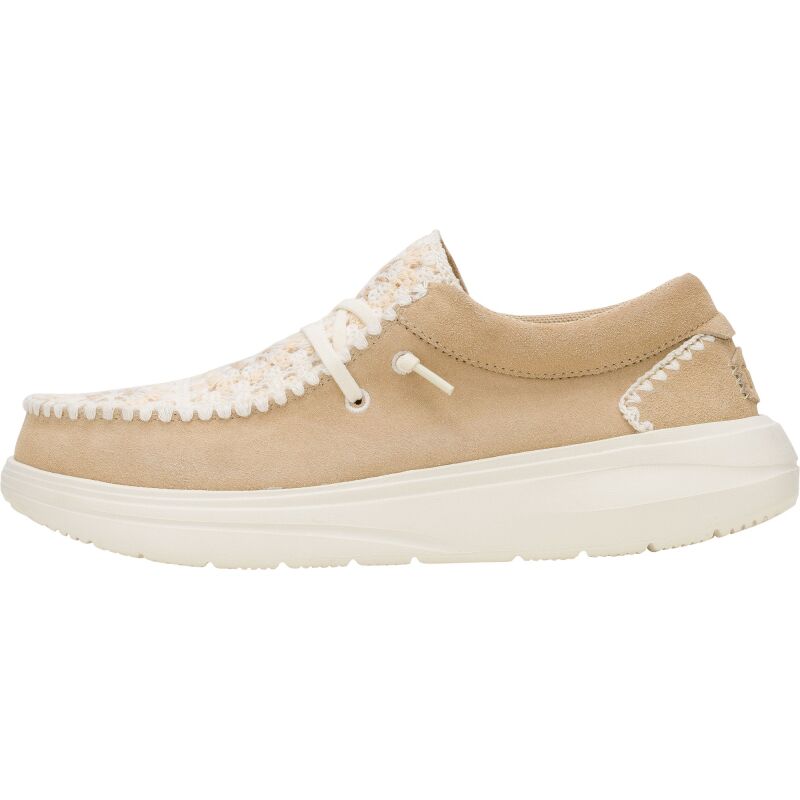 HEYDUDE Wendy COMF Suede Crochet 43108 Irish Cream/Multi