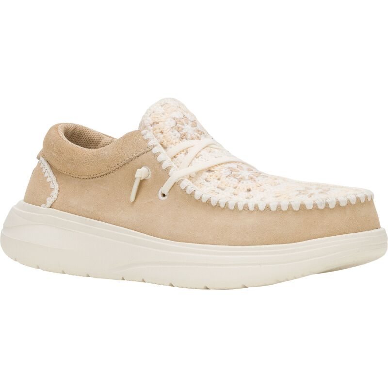 HEYDUDE Wendy COMF Suede Crochet 43108 Irish Cream/Multi
