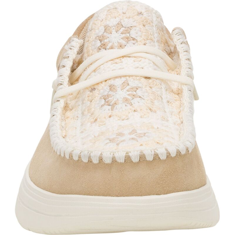 HEYDUDE Wendy COMF Suede Crochet 43108 Irish Cream/Multi