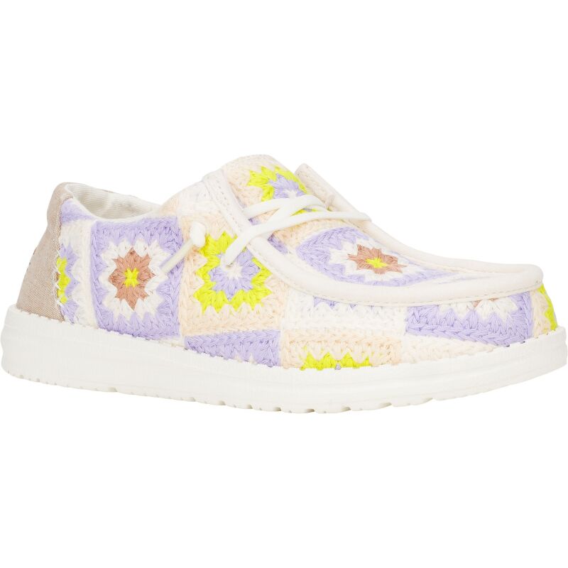 HEYDUDE Wendy Cottage Crochet 43109 Egret/Lavender/Multi