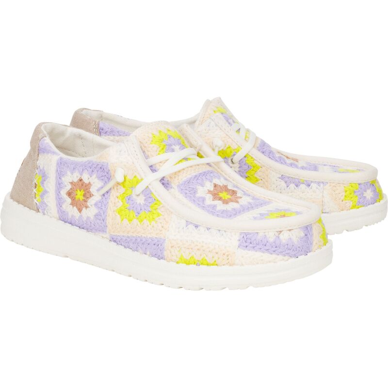 HEYDUDE Wendy Cottage Crochet 43109 Egret/Lavender/Multi