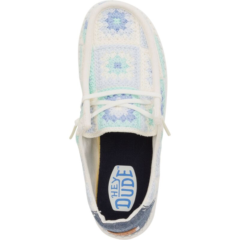 HEYDUDE Wendy Cottage Crochet 43109 Bay Blue/Multi