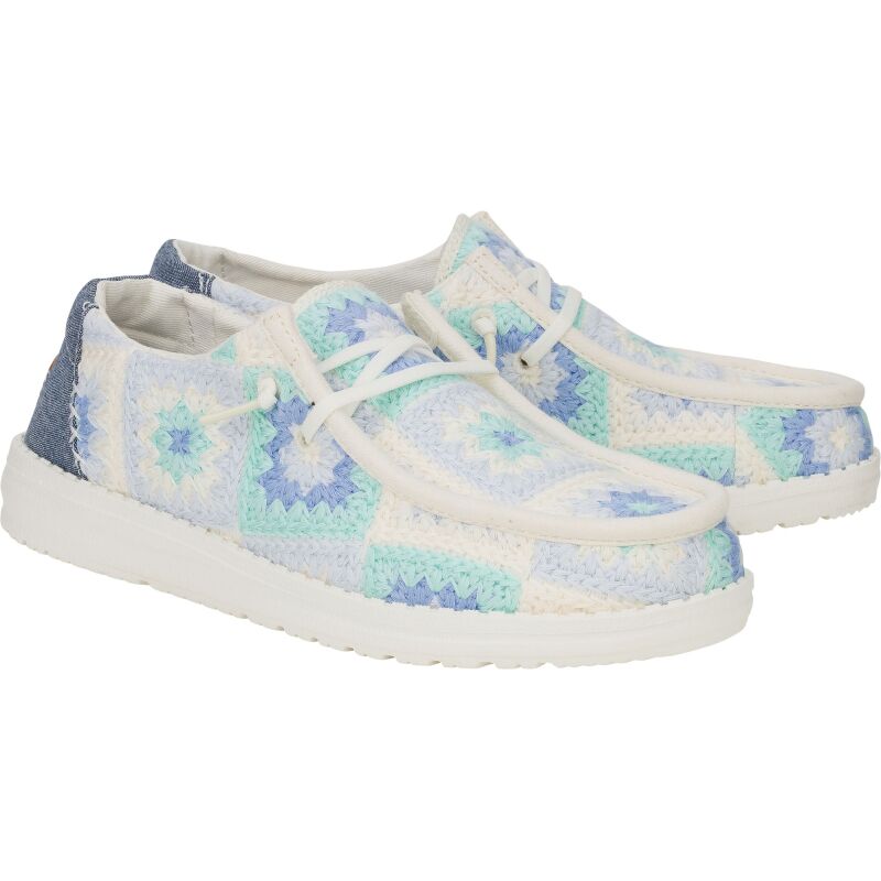 HEYDUDE Wendy Cottage Crochet 43109 Bay Blue/Multi