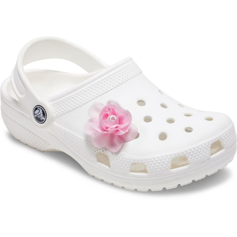 Crocs™ Jibbitz Pink Fabric Flower With Pearl 198445175305