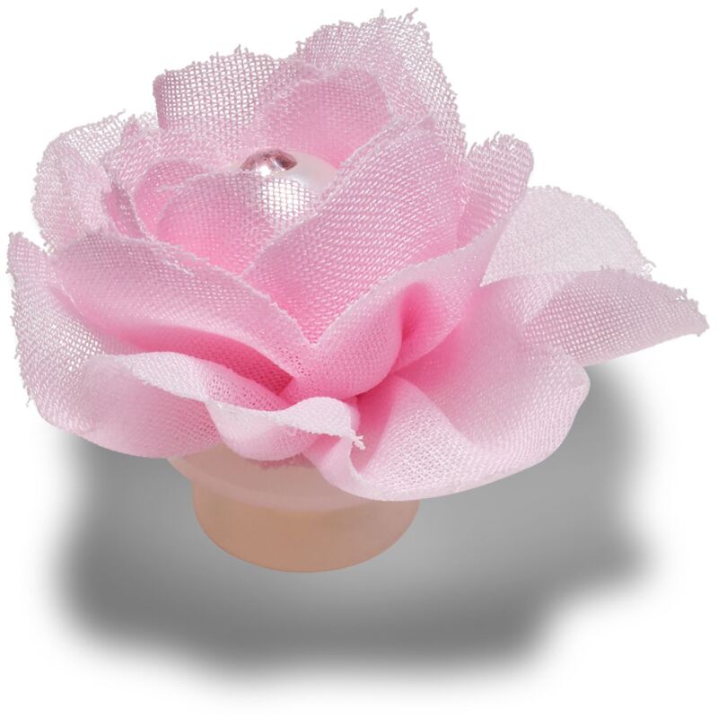 Crocs™ Jibbitz Pink Fabric Flower With Pearl 198445175305