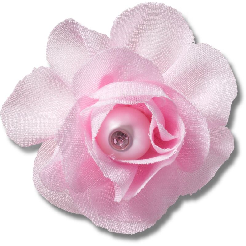 Crocs™ Jibbitz Pink Fabric Flower With Pearl 198445175305
