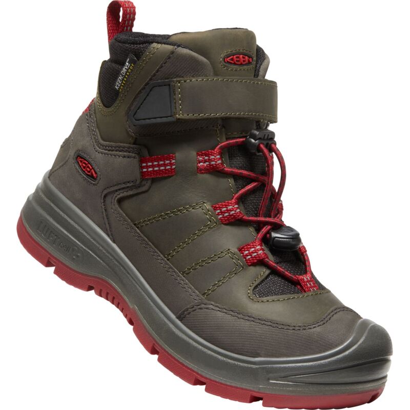 Keen Redwood Mid WP Little Kid's Steel Grey/Red Dahlia