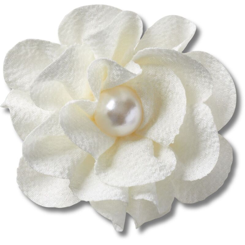 Crocs™ Jibbitz White Fabric Flower With Pearl 198445175312