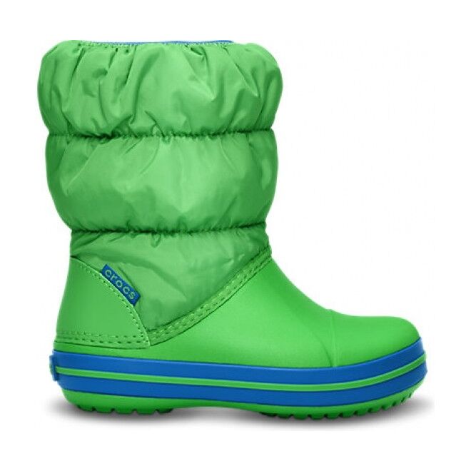 Crocs™ Kids' Winter Puff Boot Lime/Sea Blue