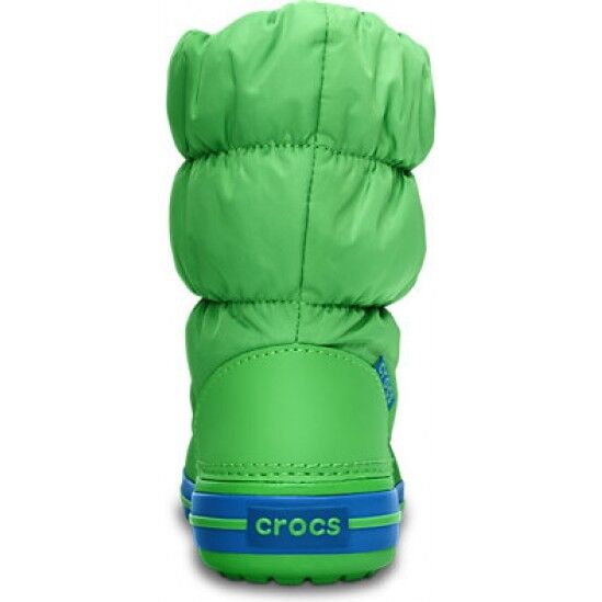 Crocs™ Kids' Winter Puff Boot Lime/Sea Blue
