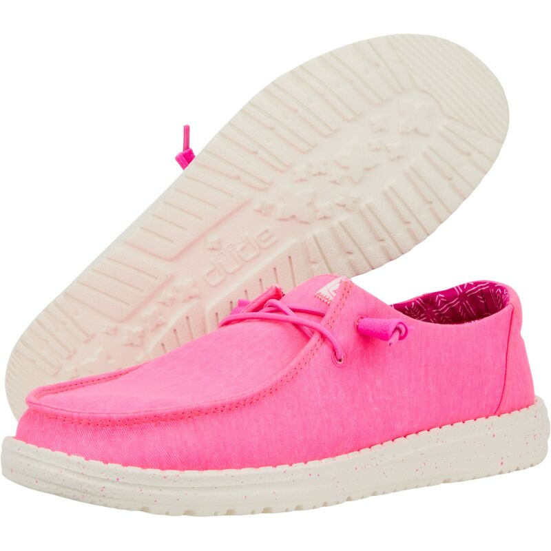 HEYDUDE Wendy Stretch Canvas Women 40902 Neon Pink