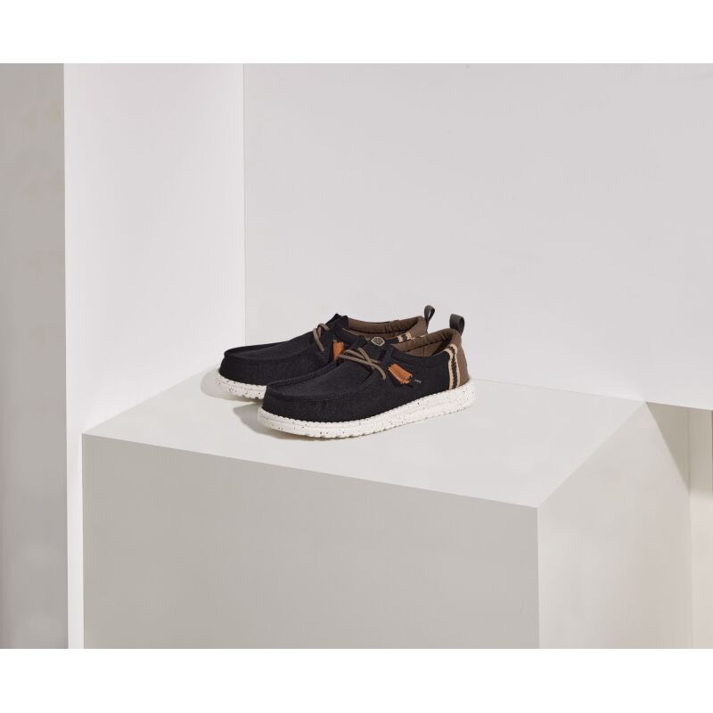 HEYDUDE Wally Summer Linen Men 43086 Black/Walnut