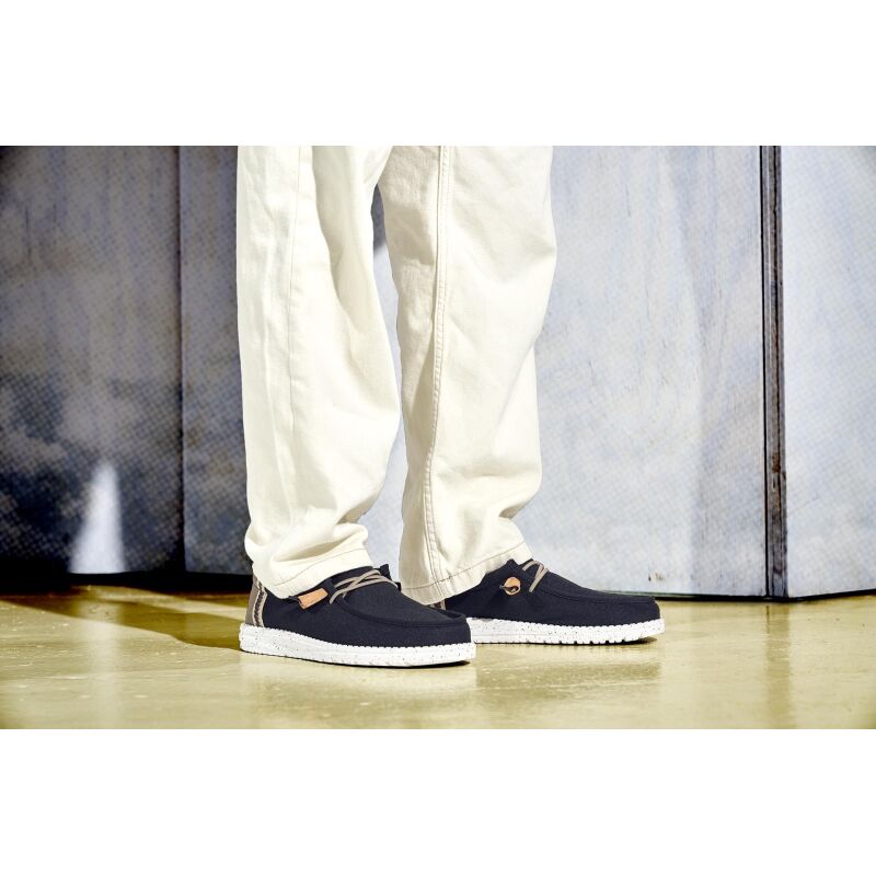 HEYDUDE Wally Summer Linen Men's Black/Walnut