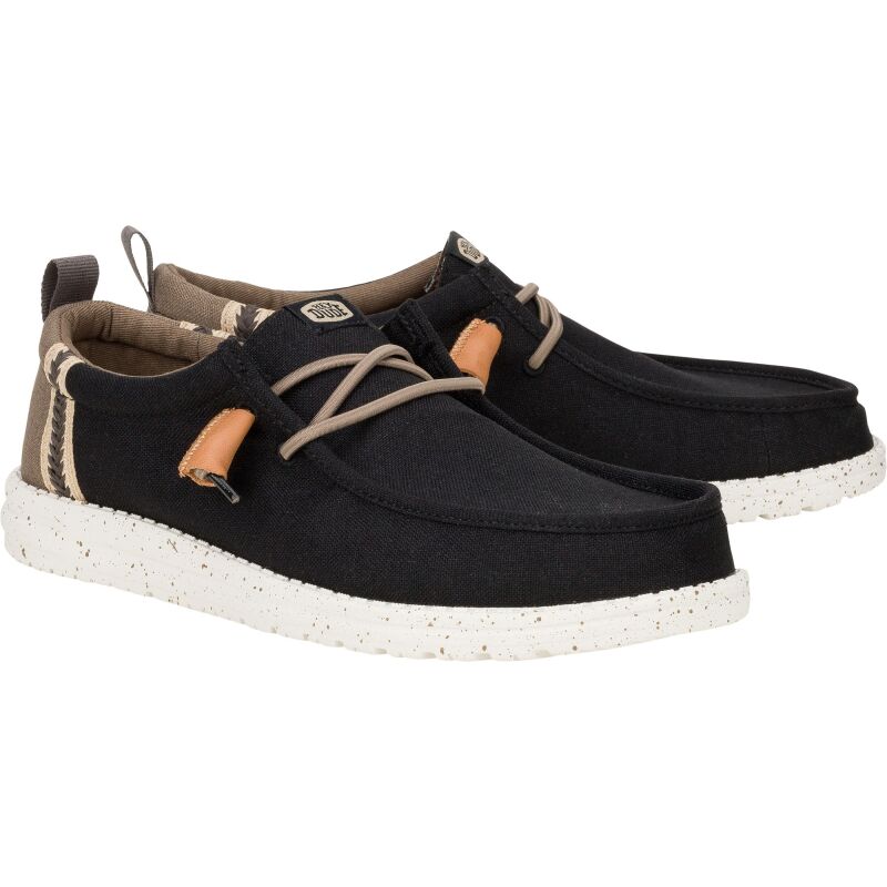 HEYDUDE Wally Summer Linen Men's Black/Walnut