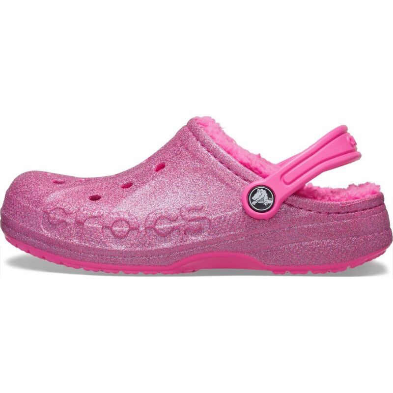Crocs™ Baya Lined Glitter Clog Kid's Electric Pink