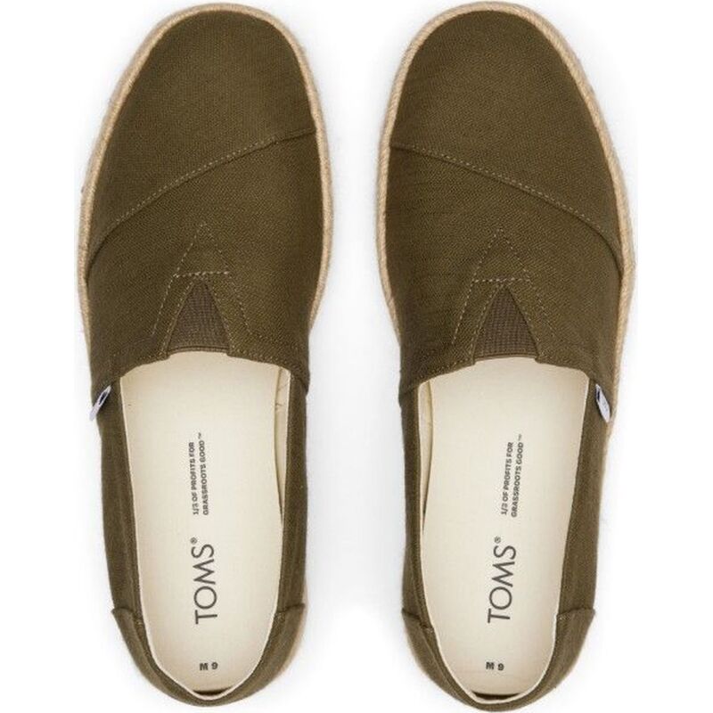 TOMS Recycled Cotton Woven Men Alpargata Rope 2.0 Olive
