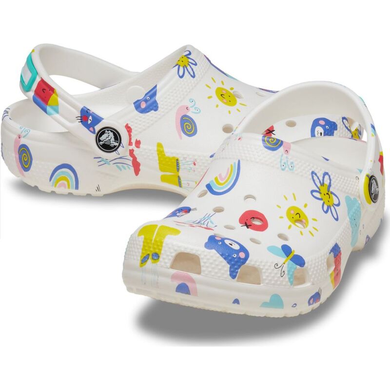 Crocs™ Classic Doodle Print Clog Kid's White/Multi
