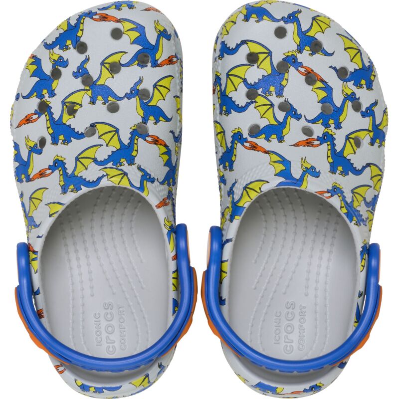 Crocs™ Classic Dragon Graphic Clog Kid's Atmosphere