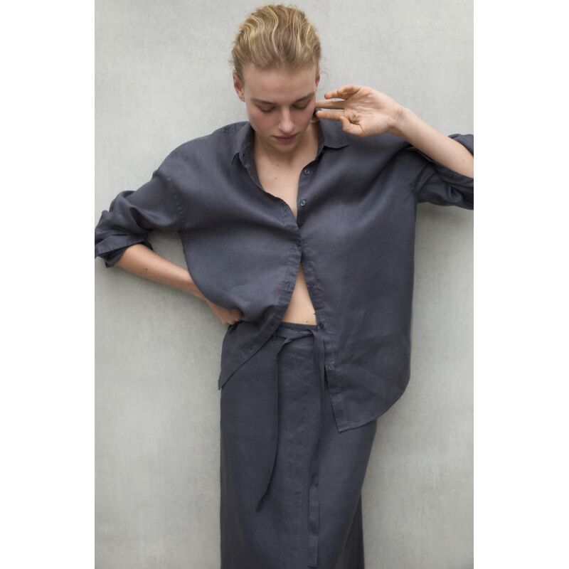 ECOALF DARIAALF LINEN SHIRT WOMAN Storm/Grey