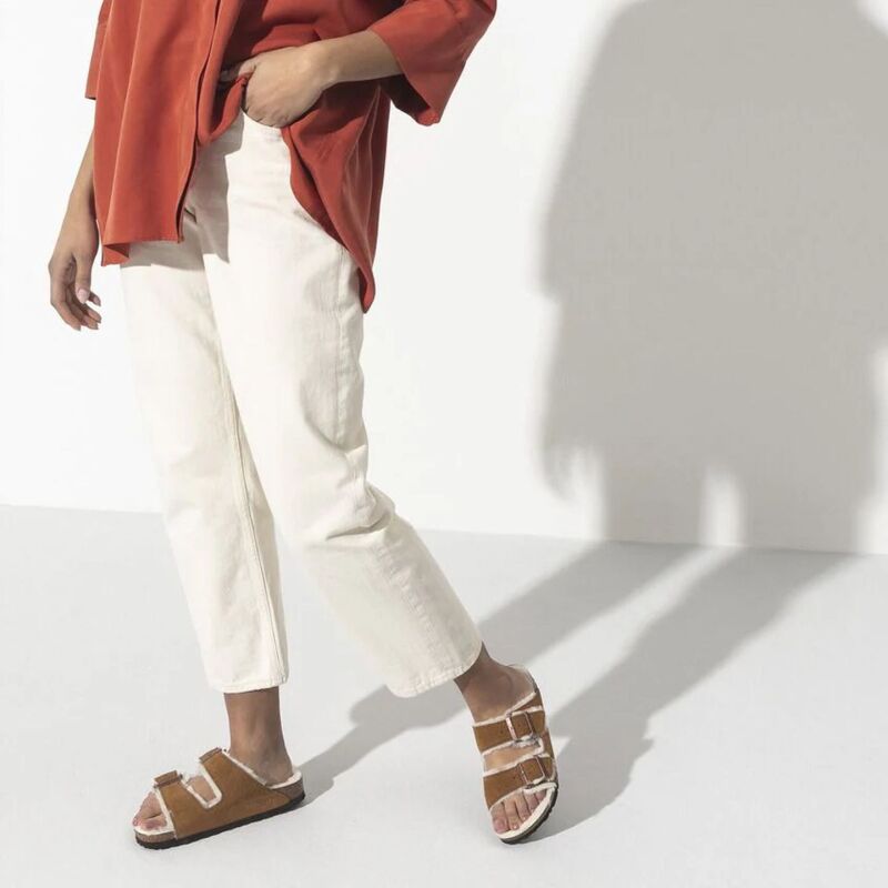 Birkenstock Arizona Shearling Suede Leather/Fur Mink
