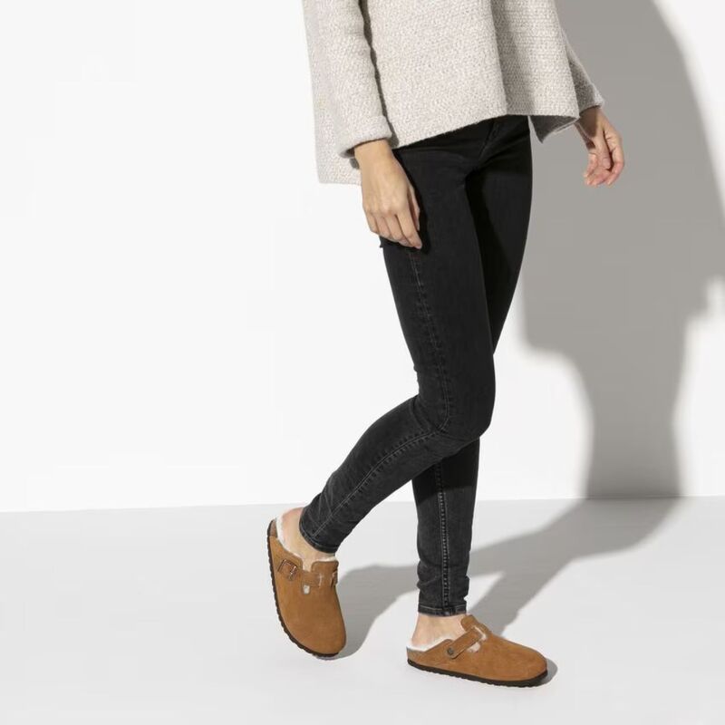Birkenstock Boston Shearling Suede Leather/Fur Mink