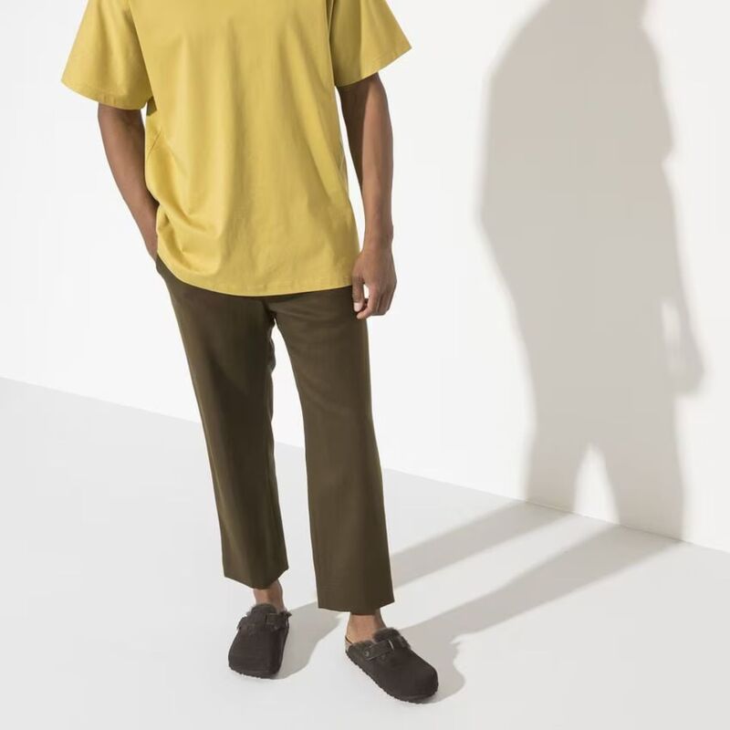 Birkenstock Boston Shearling Suede Leather/Fur Mocca