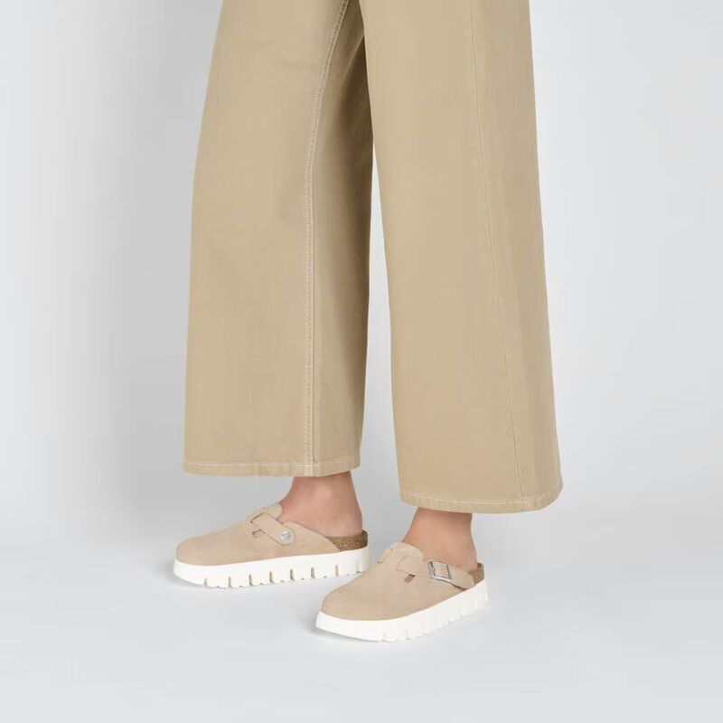Birkenstock Boston Chunky Suede Leather Warm Sand