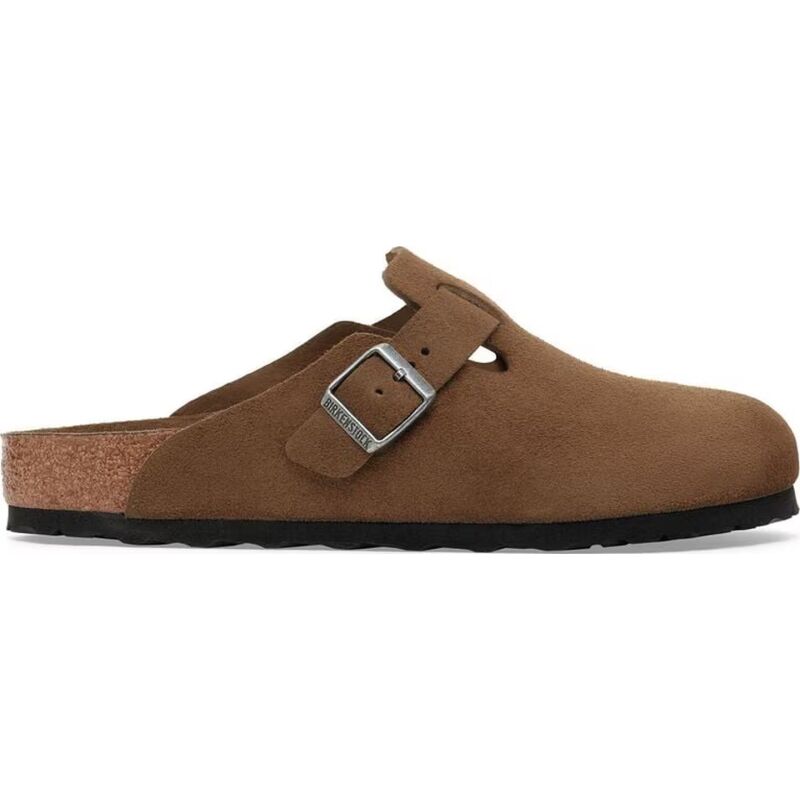 Birkenstock Boston Soft Footbed Suede Leather Regular Dark Tea Tonal FB