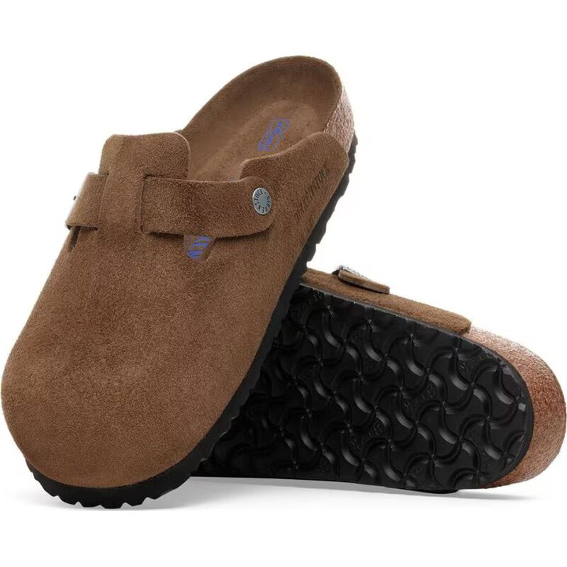Birkenstock Boston Soft Footbed Suede Leather Regular Dark Tea Tonal FB