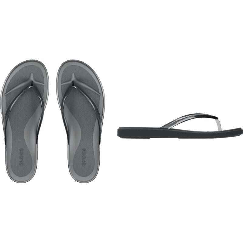 Crocs™ Miami Jelly Round Toe Flip Women's Carbon Jelly