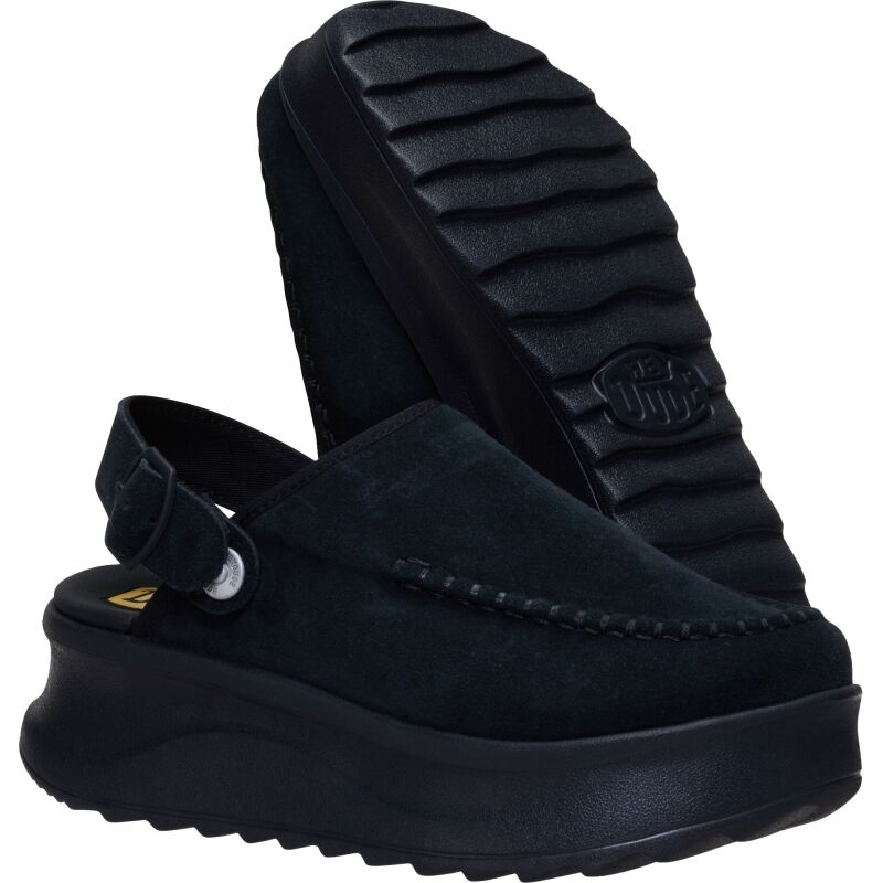 HEYDUDE Delray Clog Suede Women's Black