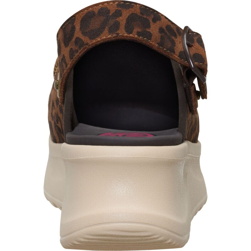 HEYDUDE Delray Clog Suede Women's Brown Leopard