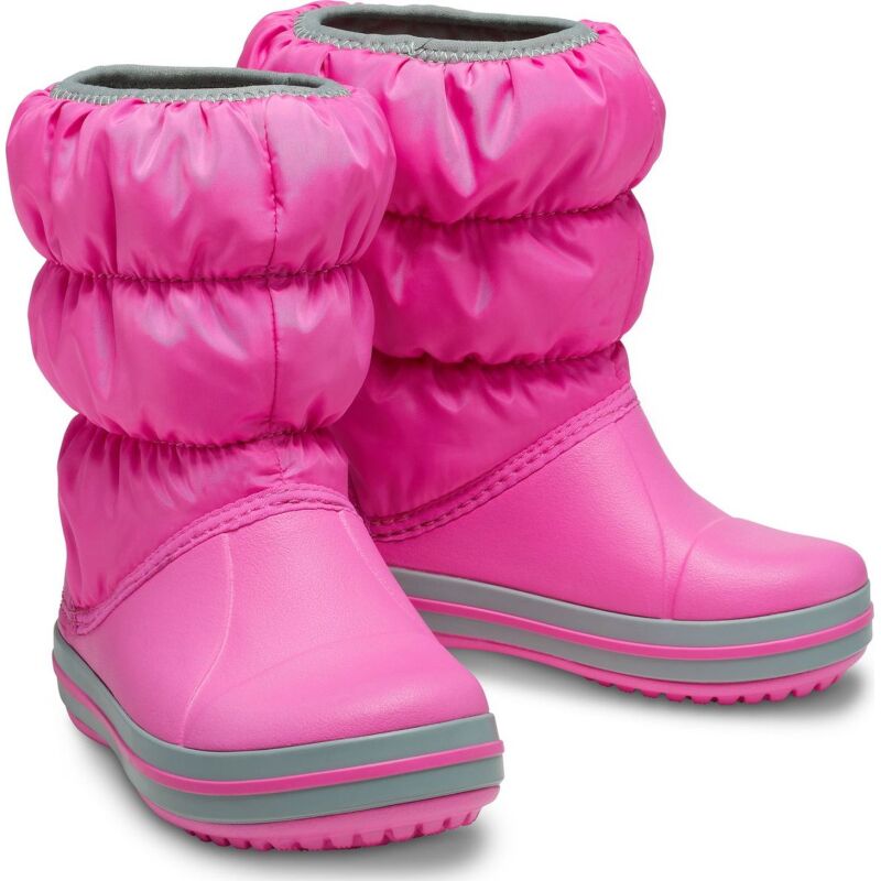 Crocs™ Winter Puff Boot Kids' Electric Pink/Light Grey